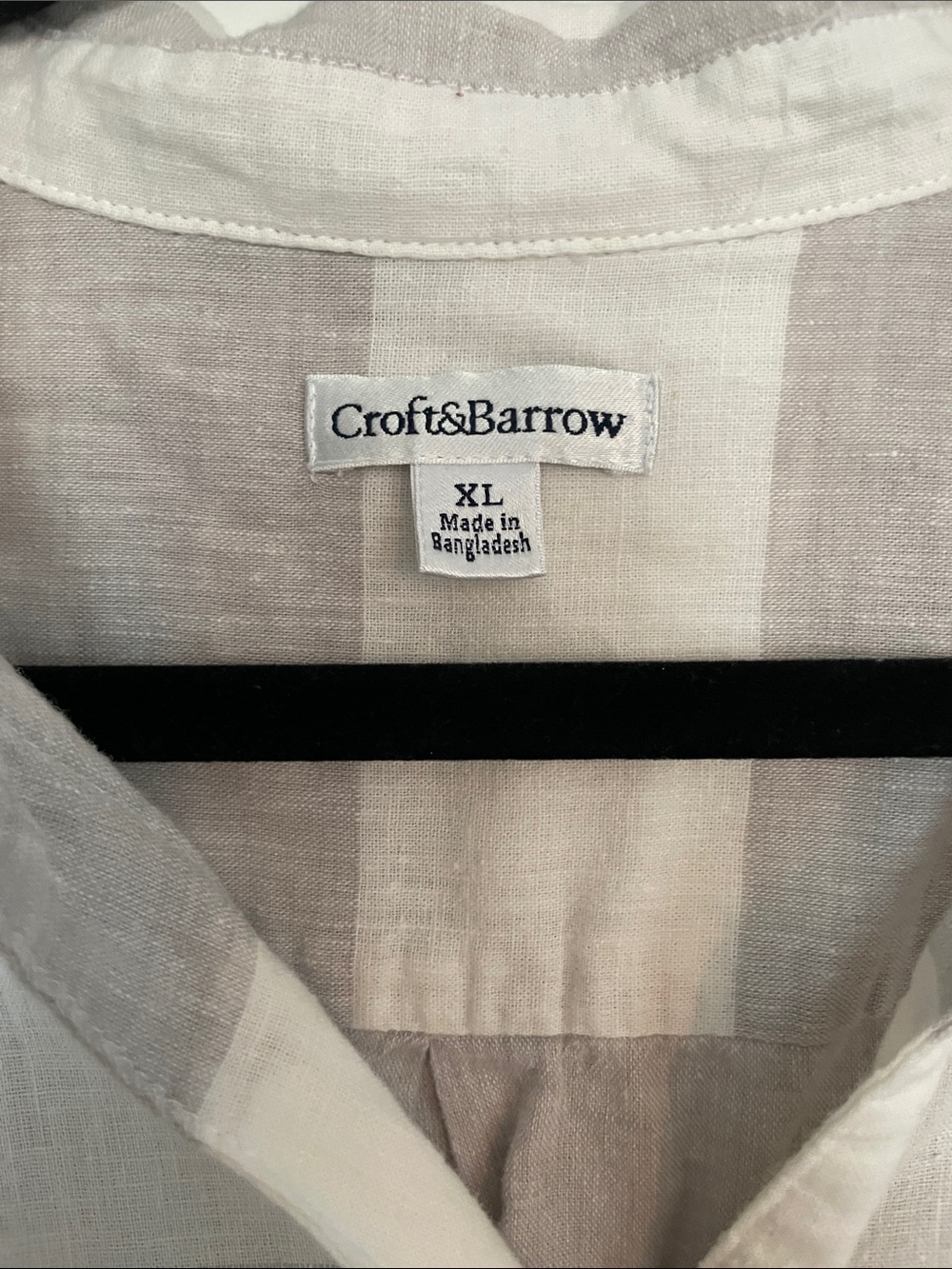 Gray and White Striped Button-Front Shirt Sz XL - Picture 2 of 7